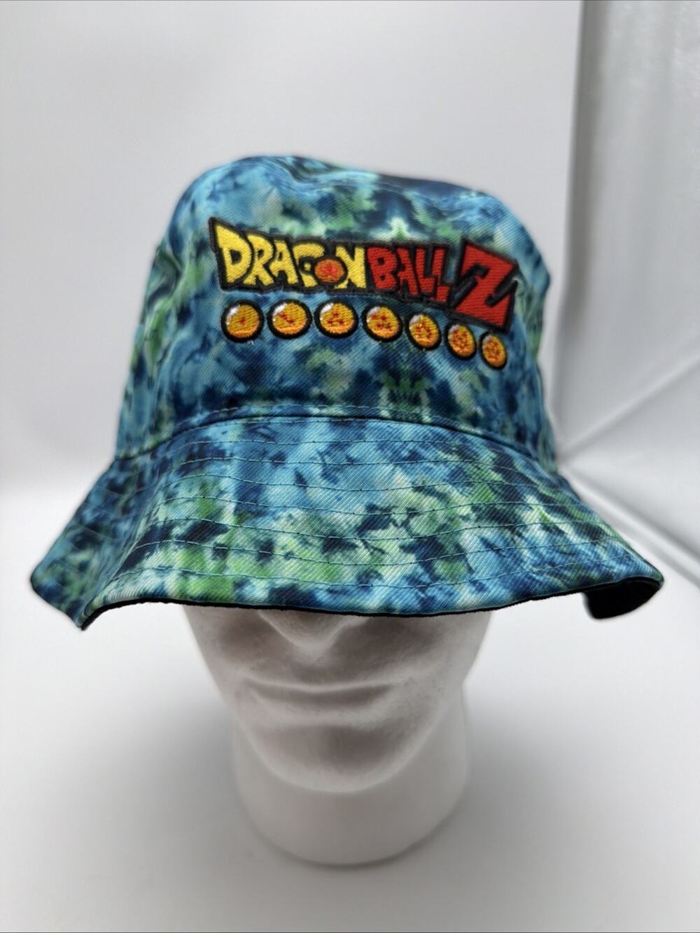 Dragon Ball Z Bucket Hat Cap Tie Dye Blue Green Toei Animation Bird Studio OSFM